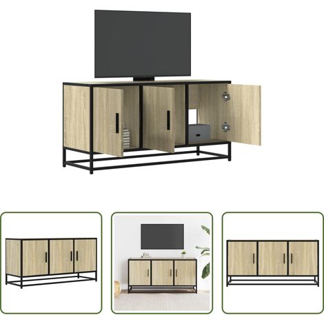 Holzwerkstoff - TV-Schrank Sonoma-Eiche 100x35x50 cm Holzwerkstoff (1/5)