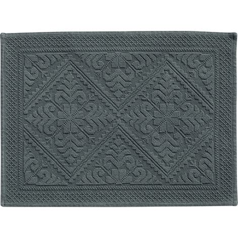 VIVARAISE - Tapis de bain uni Vivaraise Enzo en coton 100% - 70 x 140 cm