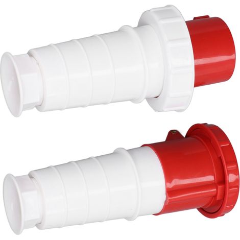 Prise et fiche triphasées étanches et résistantes à la pluie, prise et connecteur industriels pour l'aviation, kit de coupleur de câbles industriels 380 V-415 V 63 A 3P+N+T 5 broches IP67 (1/5)