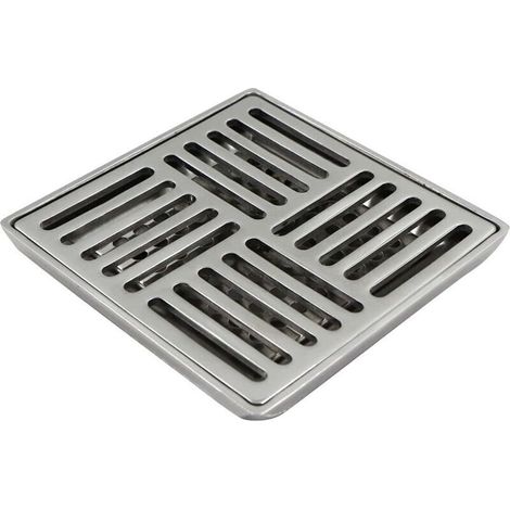 Quadratischer, geruchshemmender Duschablauf aus Edelstahl für Toiletten, Badezimmer, Küchen usw. (100 x 100 mm, silber)