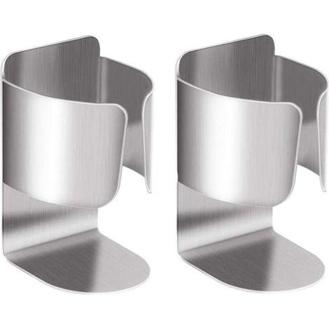 Bardusch-Support mural adhésif inox 304 pour brosse électrique, dentifrice, soin visage – lot de 2 – argent (1/3)