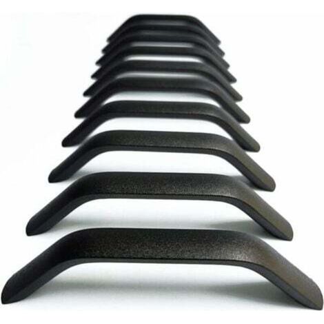 Möbelgriffe, 10 Stück, moderne Schubladengriffe für Möbel und Schränke, Schwarz – 128 mm