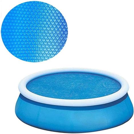 Couverture de Piscine Ronde de 360 cm Isolation Thermique Film à Bulles Protection UV Film d'isolation de Piscine Couverture Solaire Pliable pour Piscine au Sol Familial (1/5)
