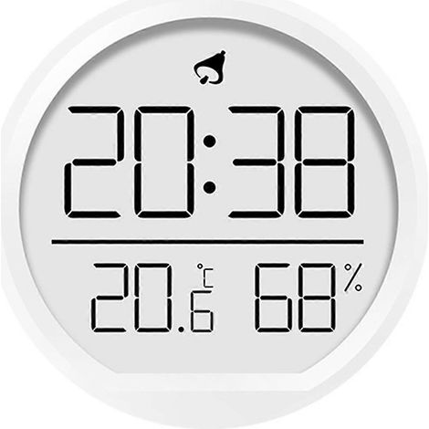 Horloge murale numérique LED avec affichage de la température, de l'humidité et de la date réveil électronique de bureau adapté aux cuisines, aux bureaux et aux réfrigérateurs. (1/5)
