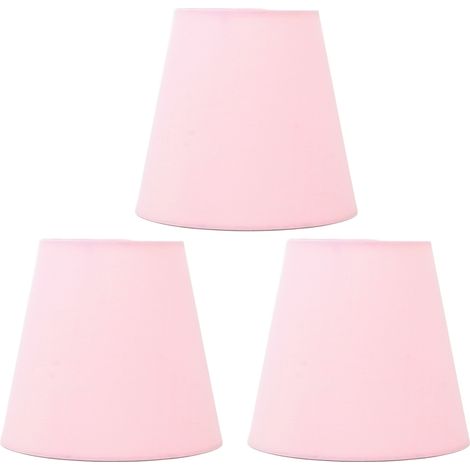 Abat-jour en tissu, 3 pièces, Type d'intervention innovant E14, cache-poussière moderne pour chambre à coucher, chevet, rose clair (1/5)