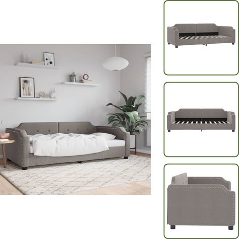 vidaXL Lit de repos sans matelas taupe 90x200 cm tissu (1/5)