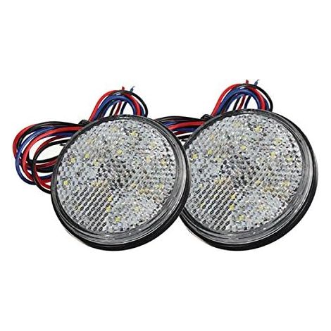 YMYNY LED-Anhängerleuchten, 12 V Anhängerrücklicht, 2 Stück, Autoanhänger-Bremslicht, runder Reflektor, LED-Umrissleuchte für Auto, Motorrad, LKW (weiß) (1/5)