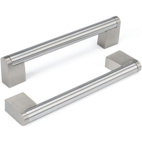 LaBlanc - 10 Stück Möbelgriffe Edelstahl Küchenmöbelgriffe Türgriffe Nickel gebürstet Küchengriffe aus Edelstahl Achsabstand 128mm