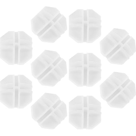 10pièces Connecteurs Plastique pour Étagères Grille Métallique Lot de Clips Sphériques Blancs à Rainure Spéciale Organisateur Modulable pour Rangement Armoire et Placard (1/5)