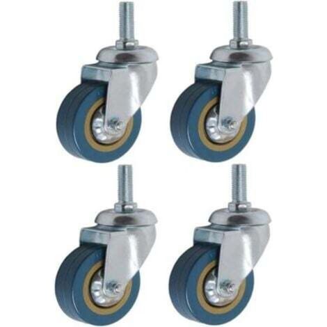 Lot de 4 360° Roulettes pour Meubles 75mm M10 Roulette Charge Lourde Pivotante