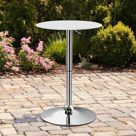 Table de bar bianco en metallo 63 x 63 x 93 cm (1/5)