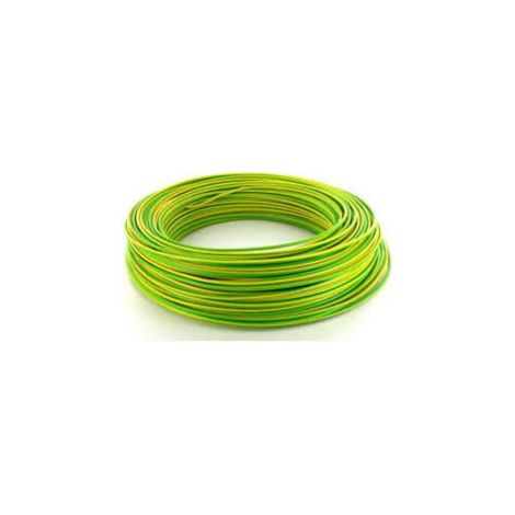 Fil Isolé Rigide - HO7VR 6mm2 - au rouleau de 100 mètres - Vert / Jaune - VR6V/J (1/3)