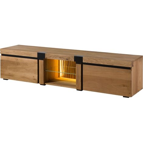 TV-Board Wildeiche 220x48x50 natur geölt ROTTERDAM 122