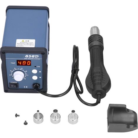 Station de dessoudage réglable à affichage numérique, pistolet à air chaud, kit de réparation pour DIY, prise UE 220V AC (1/5)