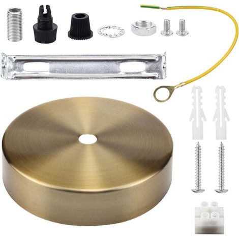 Ceiling Rose Pendant Cable Grip Pince Plaque pour Luminaire 100mm Choisir Suspension Multicolore Full Sets Doré (1/5)