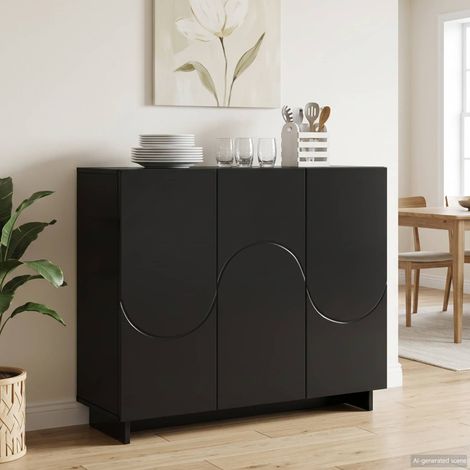 vidaXL Buffet Noir 85,5 x 31 x 75 cm Bois d'ingénierie (1/5)