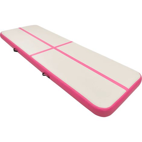 Tapis gonflable de gymnastique avec pompe 300x100x15cm PVC Rose (1/5)