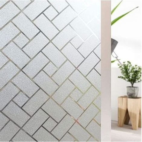 TAISHENGDA – 2er-Pack statische Fensterfolie, selbstklebende Fensterfolie, Sichtschutzfolie, Milchglasfolie, blendfrei, für Küche, Büro, Badezimmer, 60 x 200 cm (1/5)
