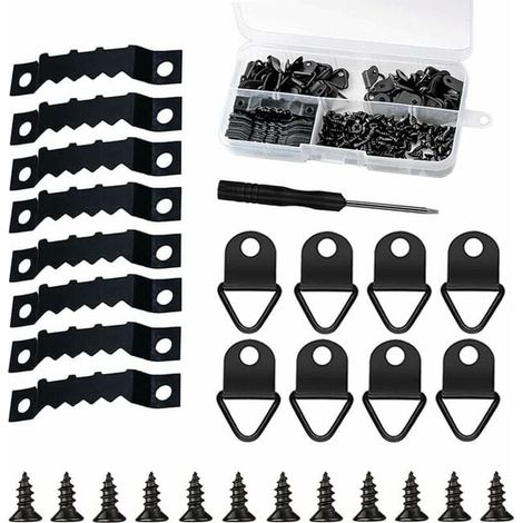Kit de montaje para marcos de fotos, 251 piezas - Incluye caja de almacenamiento y 150 tornillos - Negro (1/4)