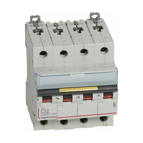 Disjoncteur DX³10000 16kA arrivée haute et départ bas à vis 4P - 400V - 32A - courbe C - 4 modules - 409358 - LEGRAND
