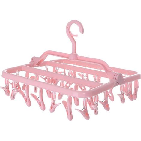 Etendoir Chaussette, Etendoir Linge avec 32 Pinces, Sechoir a Linge Pliant Suspendu, Etendoir Linge Interieur Extérieur (1/5)