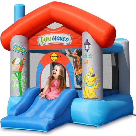 Castello Giostra Gonfiabile con Pompa Happy Hop Fun House (1/5)