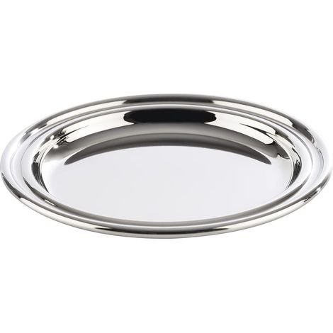 Sous-verres ronds en acier inoxydable poli haute qualité, lot de 6 pièces, Ø 27 cm, bord roulé, design robuste, pour verres (1/5)