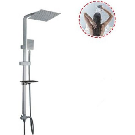 Trade Shop - Columna De Ducha Grifo Mezclador Corredero Cromo Con Rociador 69126 Baño - (1/2)
