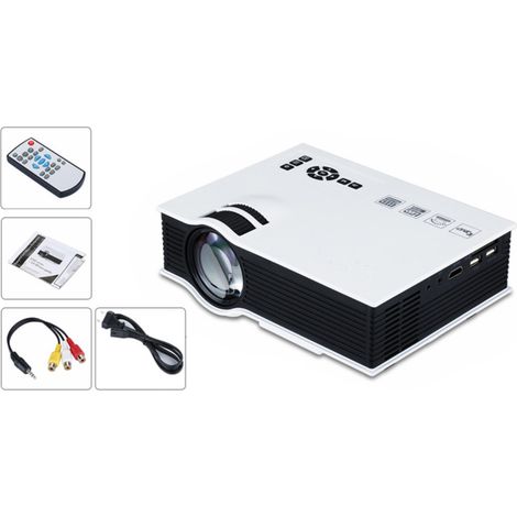 TrAdE Shop Traesio - Proiettore Portatile Led Videoproiettore Mini Home Cinema Pc Vga/usb/sd/av/hdmi -