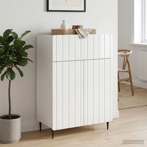 vidaXL Credenza Bianco Lucido 66 x 34,5 x 92 cm Legno (1/5)