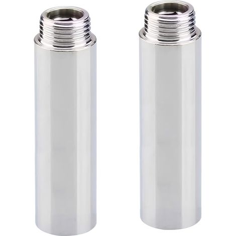 Lot de 2 rallonges de robinet 1/2" x 200 mm, 1/2" IG x 1/2" AG G1/2", rallonge filetée DN15, rallonge de pommeau de douche, valves d'angle (1/5)