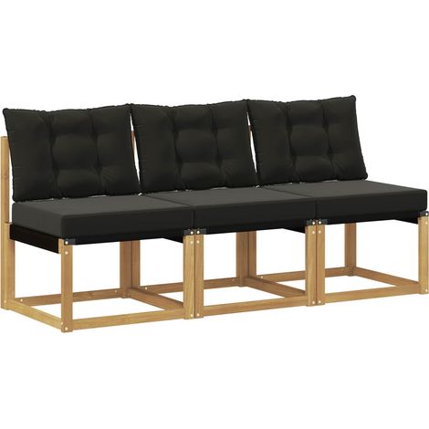 3 Piece Outdoor Middle Sofa vidaXL