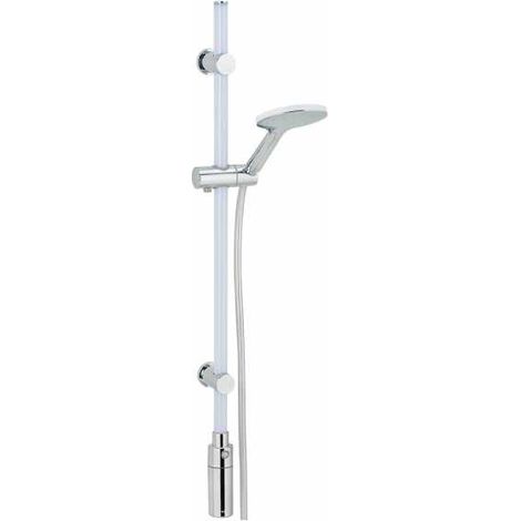 Tringle de douche LED 94 cm, blanc chaud, casque et tuyau de douche, WENKO (1/4)