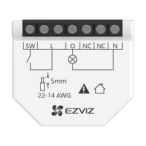 Relais intelligent Ezviz T35W blanc – Contrôle éclairage via application – Compatible Google Assistant et Alexa – Connexion 2,4 GHz
