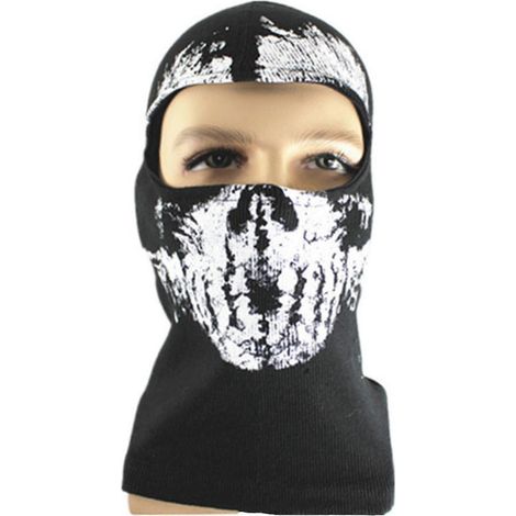 Masque de moto extensible camouflage indéformable, motif tête de mort, accessoire d'Halloween (1/5)