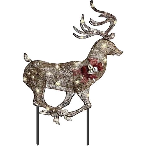 Renne De Noël Lumineux - Décoration Extérieure Pour Jardin Et Cour - Ensemble De 3 Pièces Avec LED - Dimensions Variées - 30 cm À 81 cm