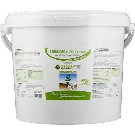 Geomicor Radicant Solid, (5 kg), inoculo granulare di funghi micorrizici e batteri della rizosfera per ortaggi, piante e fiori