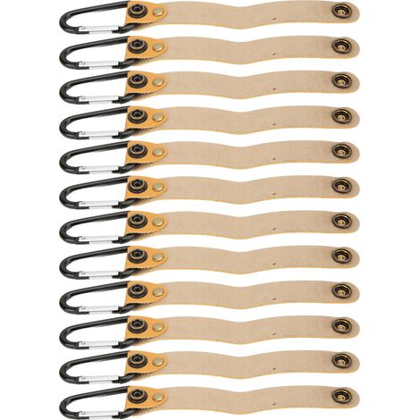 Lot de 12 crochets muraux en cuir PU, charge 5 kg, robustes et durables, bandes adhésives pour suspension murale, idéals pour chambre et cuisine, jaune (1/5)