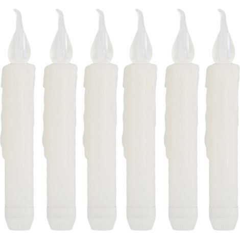 Rauchfreie LED-Stabkerzen, wiederverwendbares warmes Licht, langer Streifen, für Partys, Hochzeiten, Familienfeiern, 6 Stück (1/5)