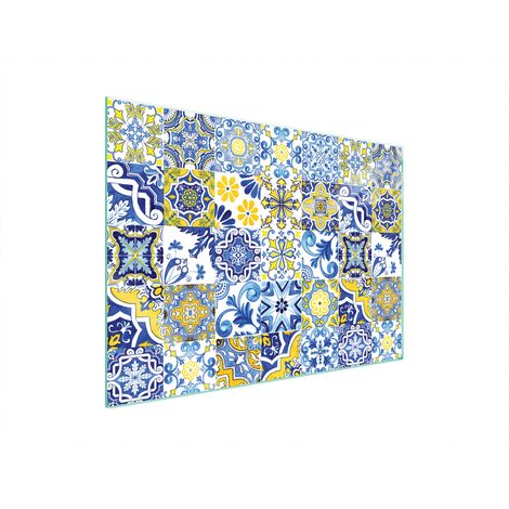 Plaque de protection en verre pour poêle mosaïque 70x52 (1/5)