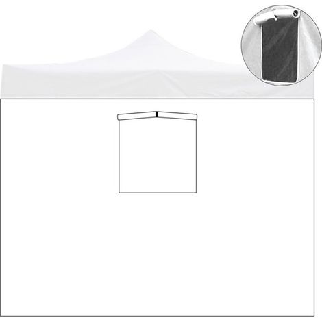 Tela lateral 2X2M blanca impermeable con ventana de repuesto para gazebo plegable 2X2M (1/2)