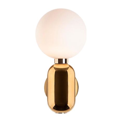 Canino - Milky Ball - lampada da parete, sfera dorata color latte (1/2)