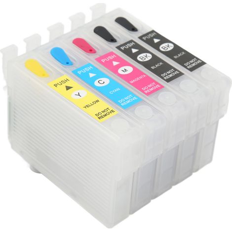 5 Stück Tintenpatronen Schwarz Blau Magenta Gelb Permanenter Chip Wiederverwendbare Nachfüllpatrone Ersatz für Stift (1/5)