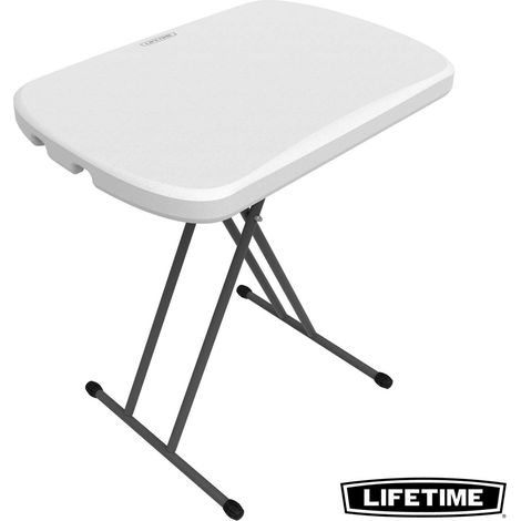 Lifetime Table de pique-nique blanc pliable ajustable (1/5)