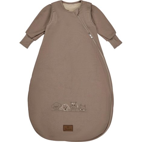 Sterntaler Sacco a pelo con braccia 80 cm – Sacco nanna per bambini e neonati in jersey effetto waffle foderato in jersey, con maniche, leggermente imbottita, apertura laterale del cavo, TOG 2,0 (1/5)