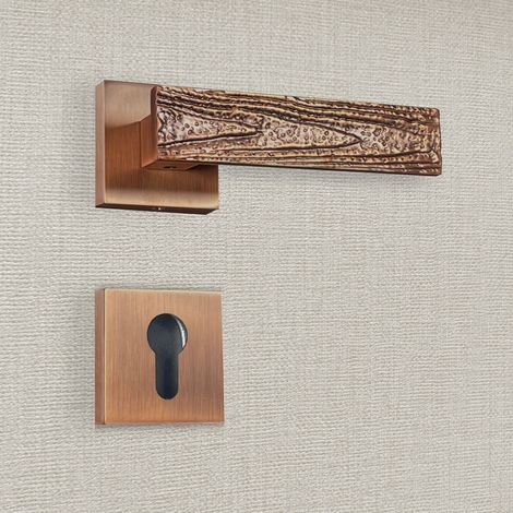 Poignée de porte design à cylindre finition aspect bronze brossé Olivia - KATCHMEE