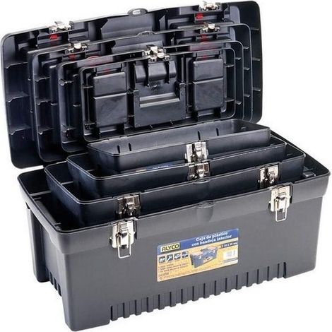 Pack de 4 cajas de plástico con bandeja interior ALYCO (1/4)