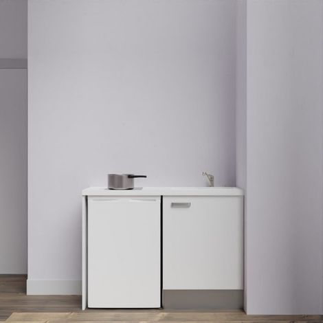 Kitchenette K08L-PT - 120 cm avec plan de travail et évier - emplacement frigo