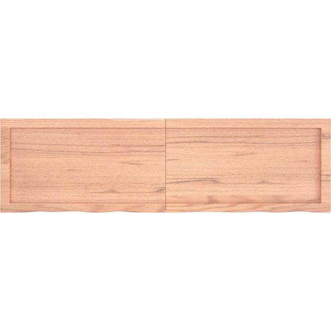 Étagère murale Étagère flottante marron clair bois chêne massif traité (1/5)