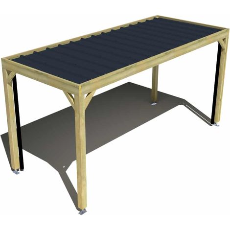 Carport bois • 5m x 2m • indépendante • sens largeur • livraison comprise (1/3)